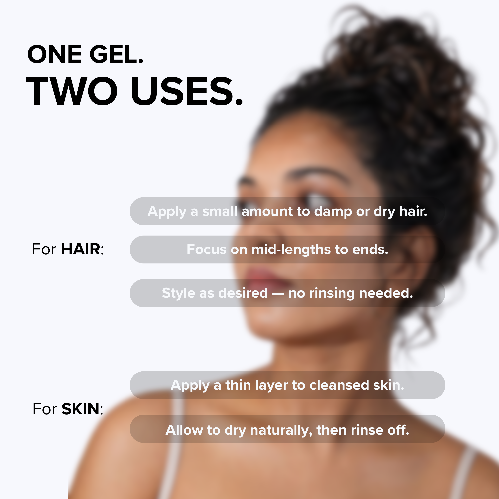 One gel, two uses: for hair and for skin